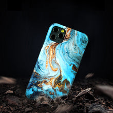 Charger l&#39;image dans la galerie, CAKVO Protective covers and cases for cell phones 2 in 1 Case for iPhone 11 Pro - Fluid White Blue Gold
