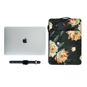 Gordenery Sleeve Compatible with 13-13.3 inch 10.9" iPad Air Water Repellent Neoprene Bag with Small Case, flowers