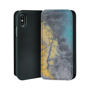 Leather Flip Case for iPhone X -  Autumn Scenary