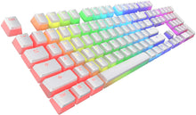 将图片加载到图库查看器，CAKVO PBT Keycaps, Double-Shot PBT Keycap Set, for Mechanical Keyboards, Full 112 Keys Set, OEM Profile, English (US, ANSI) (Pudding White)
