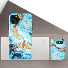 画像をギャラリービューアに読み込む, CAKVO Protective covers and cases for cell phones 2 in 1 Case for iPhone 11 Pro - Fluid White Blue Gold
