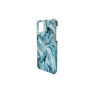 Snap Case for iPhone 11 - Fluid Light Blue Gold White